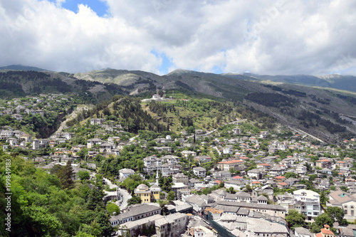 Panorama of Gjirokaster city. Albania.