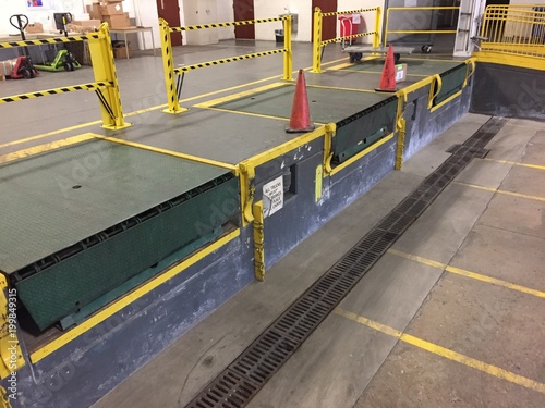 Three bay loading dock inside factory photo