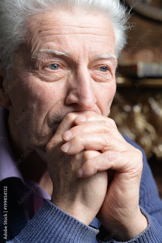 Thoughtful senior man posing Thoughtful senior man posing
