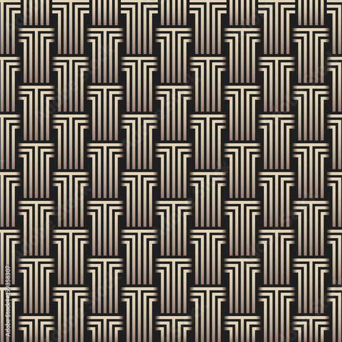 Geometric pattern. Columns made of lines. Vector abstract illustration