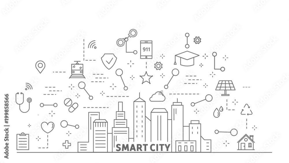 Smart city animation. Smart city animation.