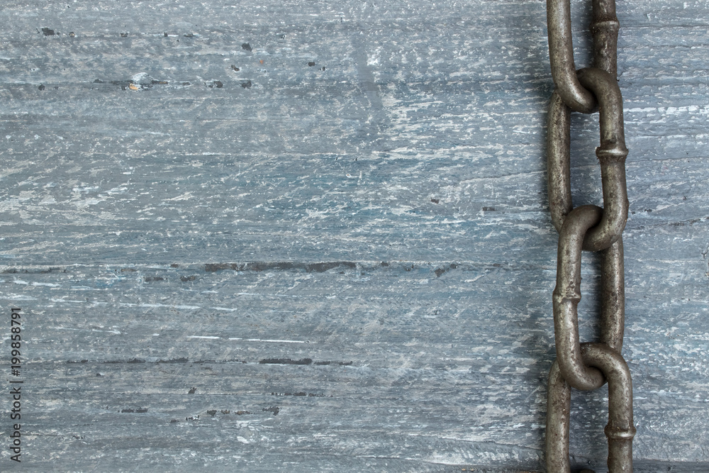 wooden background with chain. Copy space for text. wooden background with chain. Copy space for text.