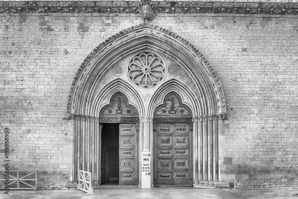 Main portal of the Basilica of Saint Francis, Assisi, Italy Main portal of the Basilica of Saint Francis, Assisi, Italy