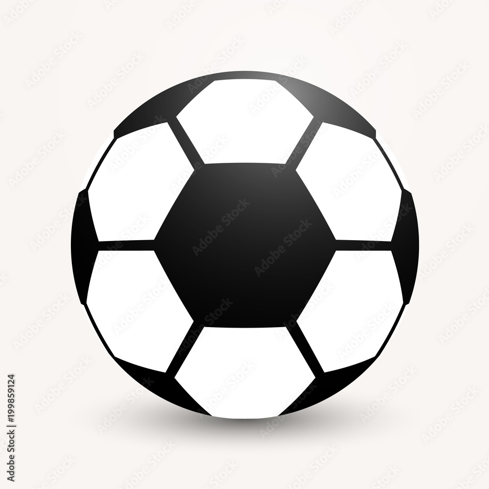 Soccer ball flat icon illustration on a gray background.