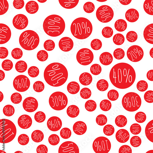White sale banner with percent signs. Vector paper illustration.