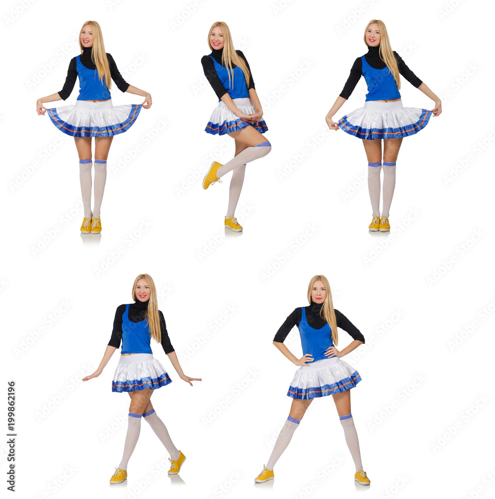 Cheerleader isolated on the white background Cheerleader isolated on the white background