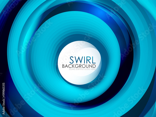 Spiral swirl flowing lines 3d vector abstract digital motion background design. Rotating concept