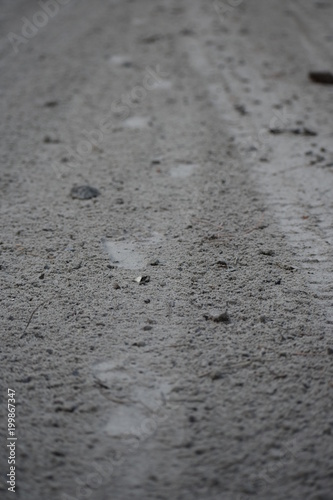 footprints on the road