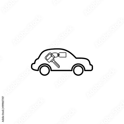 car key and car icon. Element of Car sales and repair for mobile concept and web apps. Thin line  icon for website design and development  app development. Premium icon