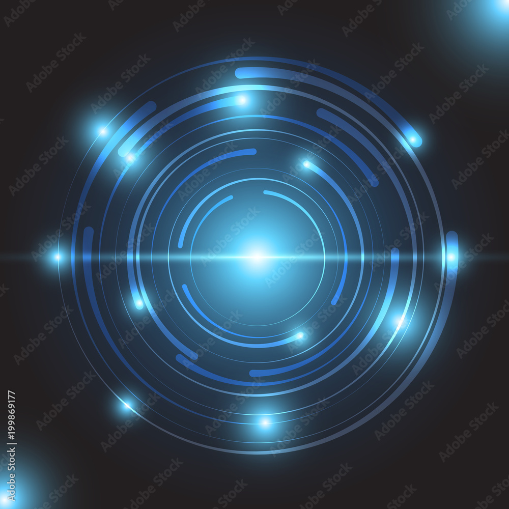 Beautiful blue glowing circle light Beautiful blue glowing circle light