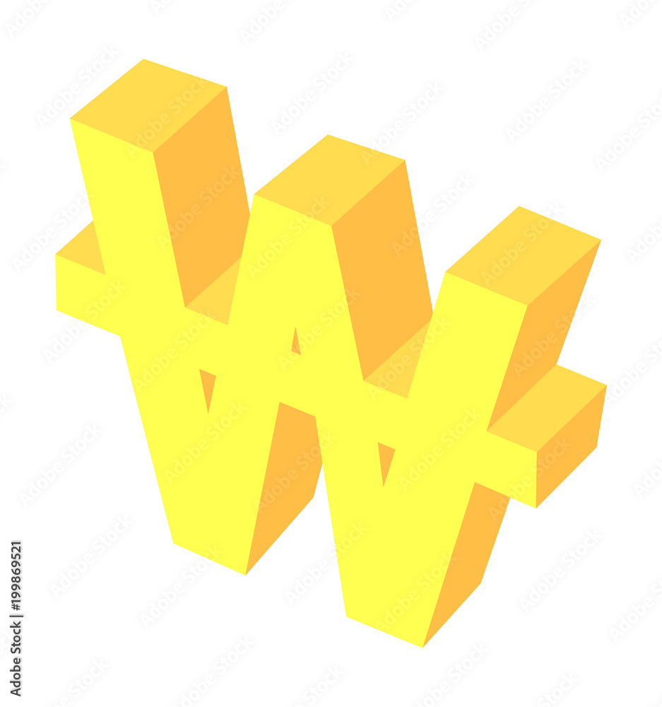 Obraz premium Vector Icon Korean money