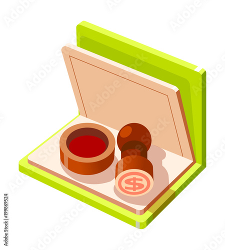Vector Icon stamp and bankbook 