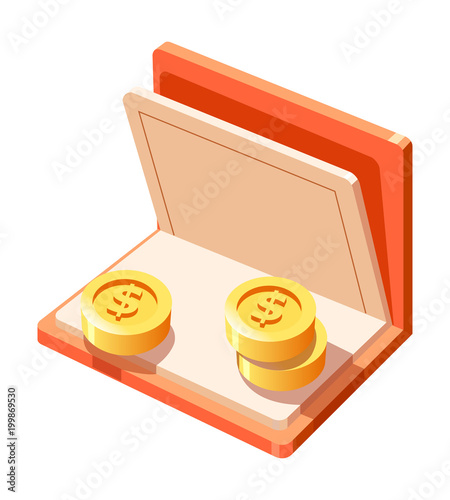 Vector Icon bankbook and money