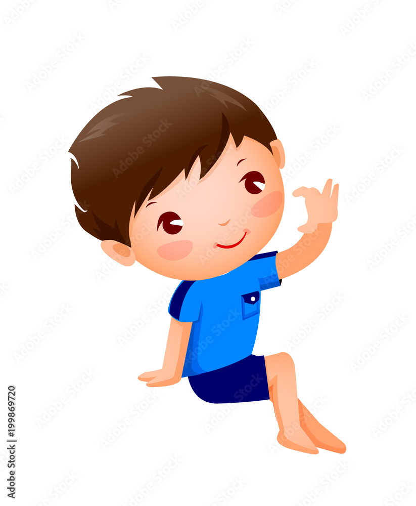 Fototapeta premium Side view of boy sitting