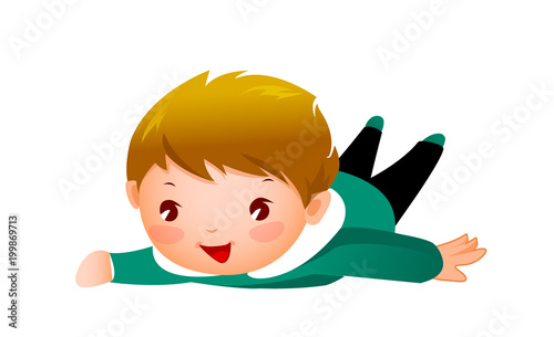 Close-up of boy lying down