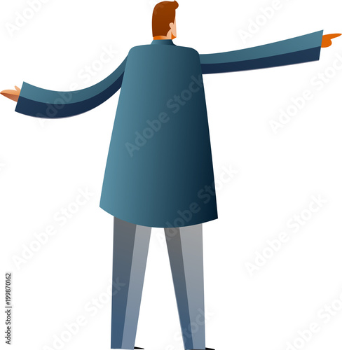 Rear view men standing