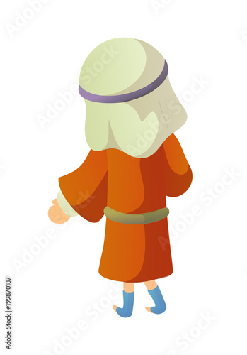 Rear view of man walking