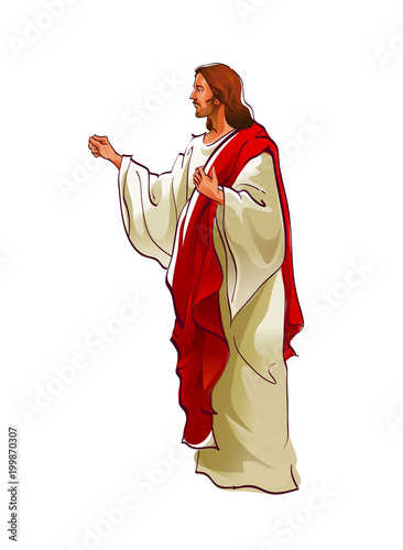 Side view of Jesus Christ standing