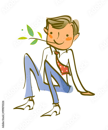 Close-up of man sitting