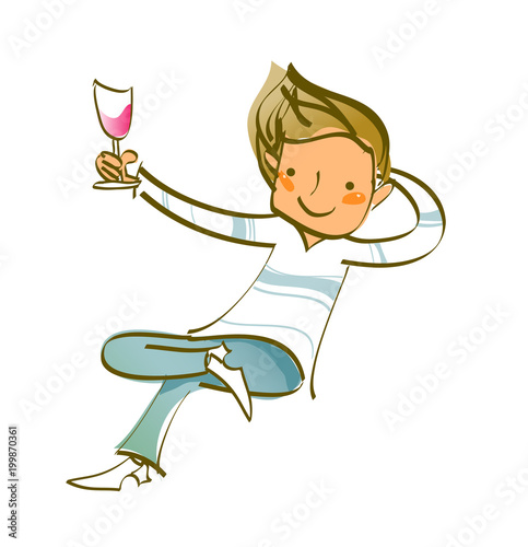 Close-up of man holding wineglass