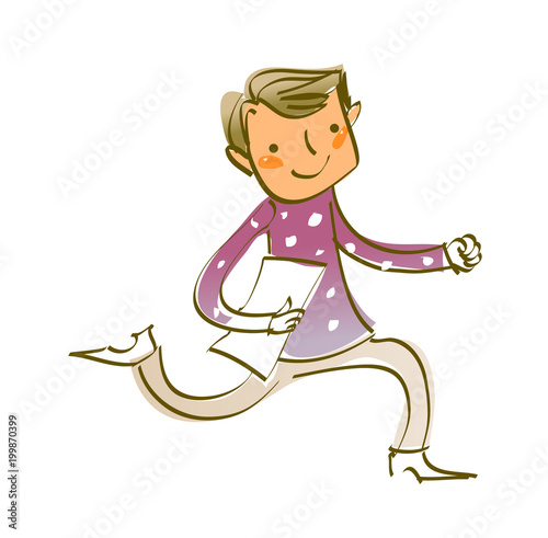 Side view of man running  