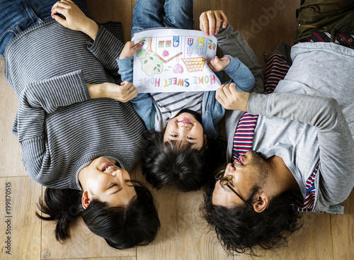 Photography Asian family buy new house