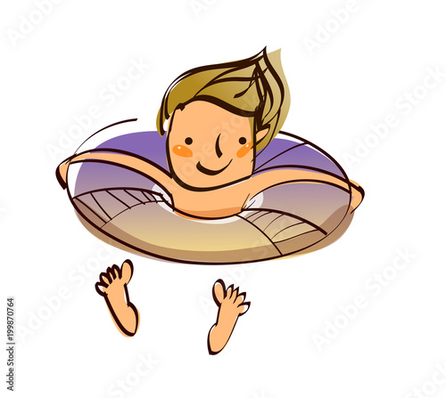 Close-up of boy sitting in tube