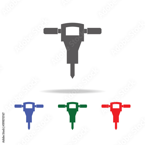 Construction jackhammer icon. Elements of construction tools multi colored icons. Premium quality graphic design icon. Simple icon for websites, web design, mobile app photo