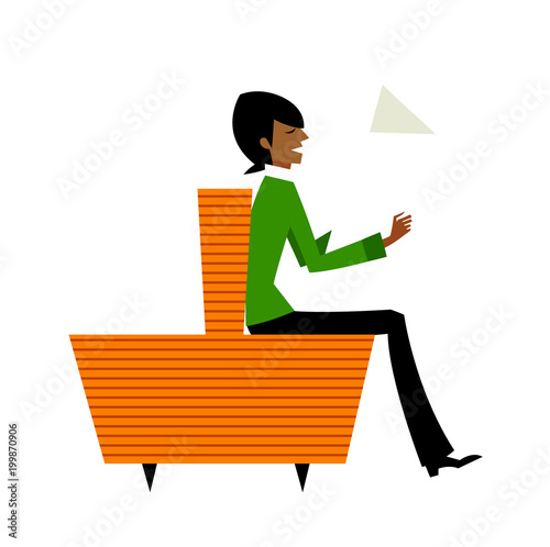 Side view of man sitting