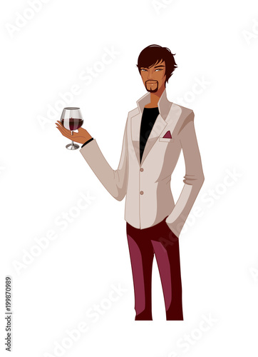 Portrait of man holding wineglass