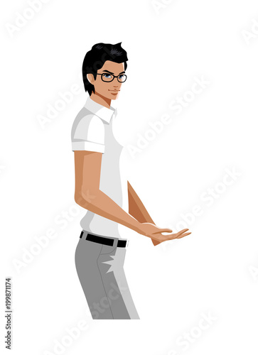 Side view of man standing