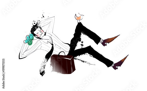 Side view of man lying