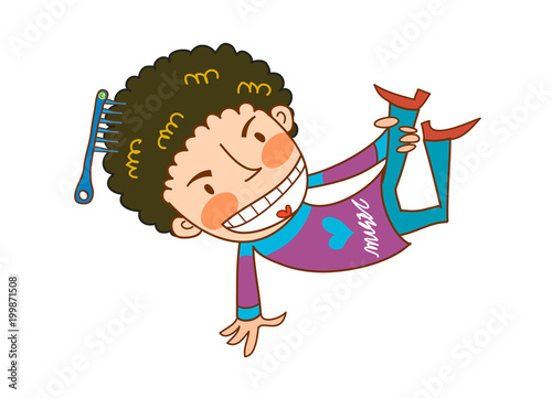 Side view of boy jumping
