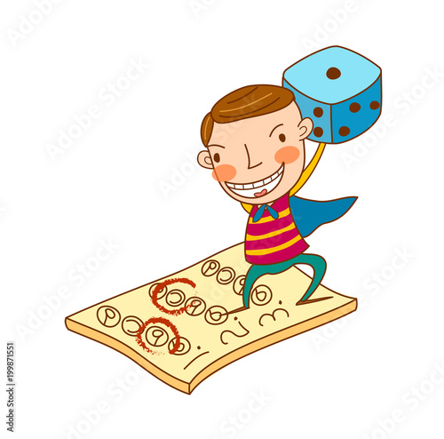 Close-up of boy holding dice