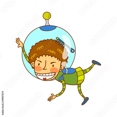 Close-up of boy flying