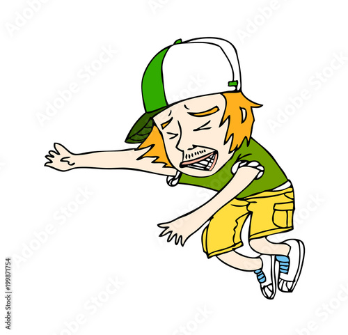 Close-up of boy jumping