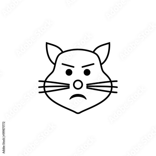 disgruntled cat icon. Detailed set of avatars of professions icons. Premium quality line graphic design. One of the collection icons for websites, web design, mobile app