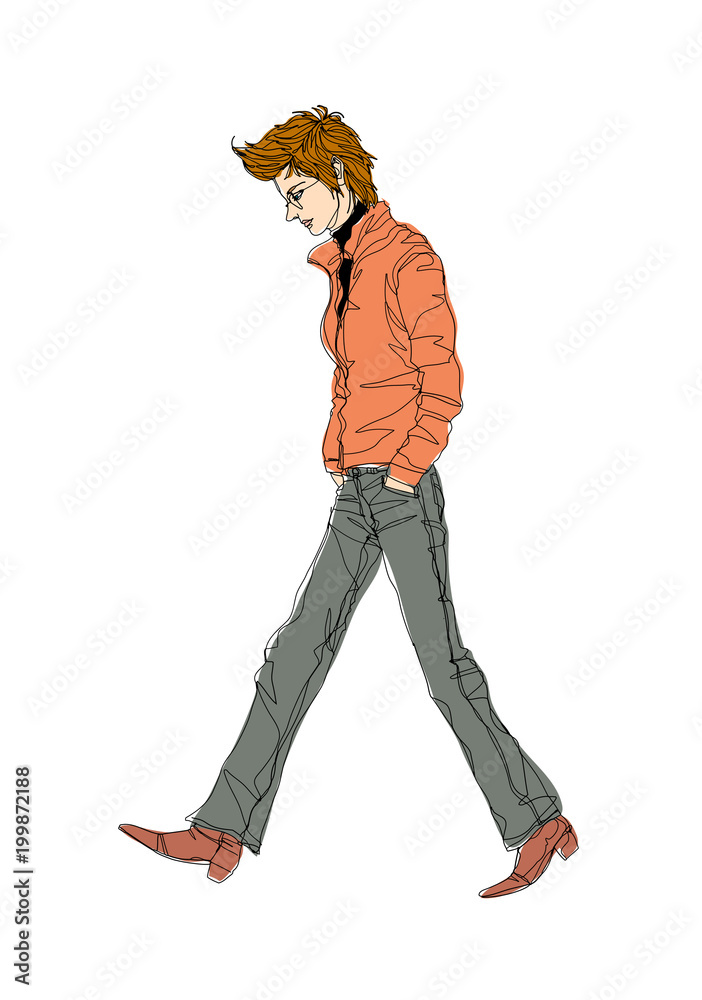 Side view of man walking Side view of man walking