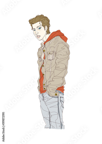 Side view of man standing