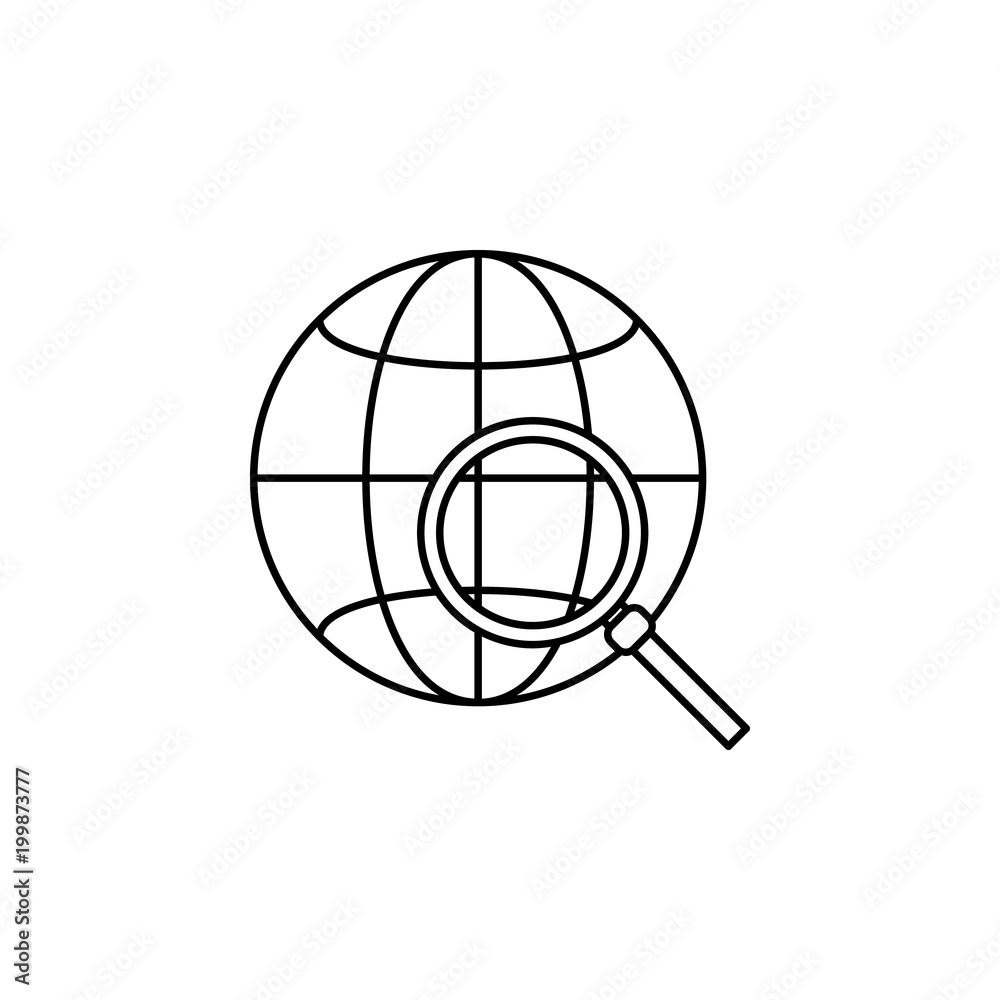 globe and magnifier icon. Element of navigation illustration. Premium quality graphic design icon. Signs and symbols collection icon for websites, web design, mobile app globe and magnifier icon. Element of navigation illustration. Premium quality graphic design icon. Signs and symbols collection icon for websites, web design, mobile app