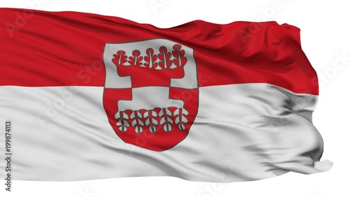 Silale flag, city of Lithuania, realistic animation isolated on white seamless loop - 10 seconds long (alpha channel is included) photo