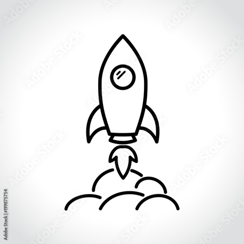 rocket icon on white background