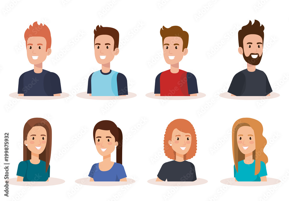 young people avatars characters vector illustration design young people avatars characters vector illustration design