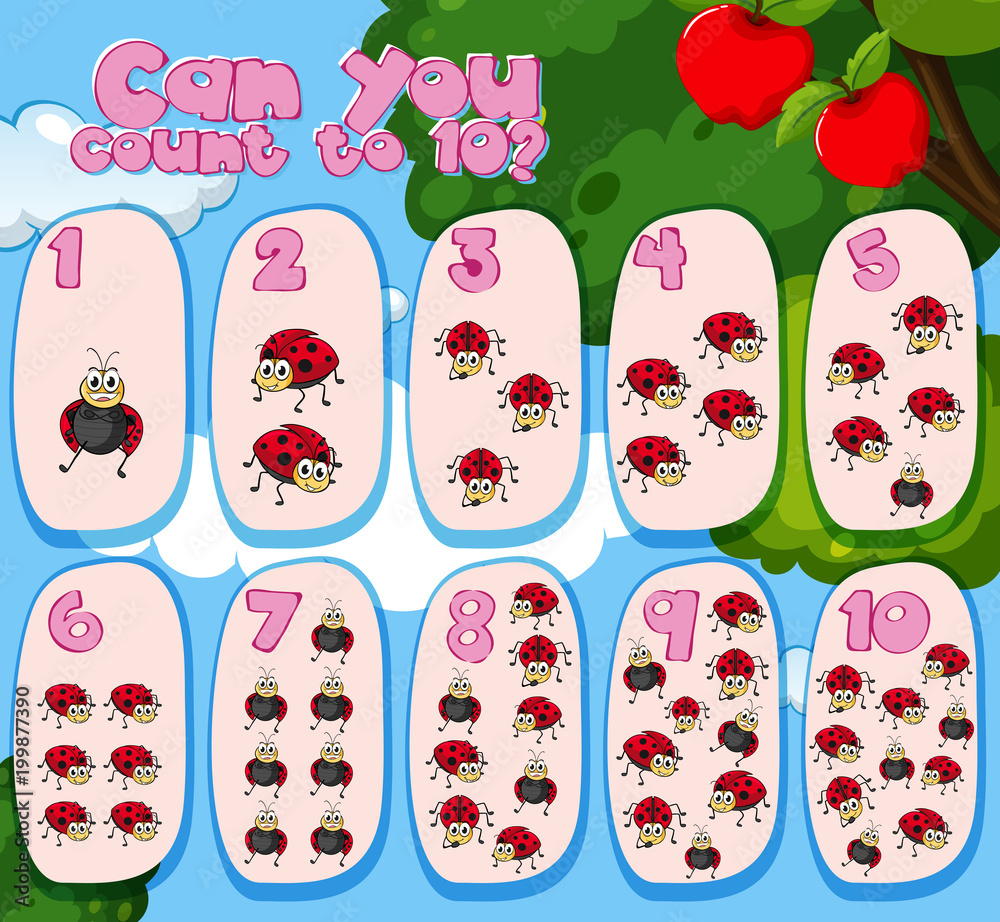 Counting one to ten with ladybugs Counting one to ten with ladybugs