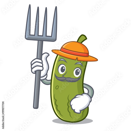Farmer pickle character cartoon style