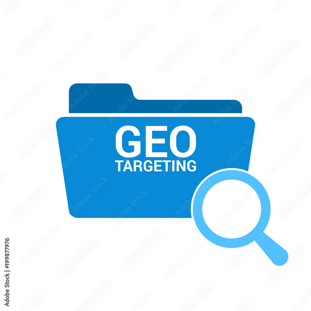 Finance Concept: Magnifying Optical Glass With Words Geo Targeting Finance Concept: Magnifying Optical Glass With Words Geo Targeting
