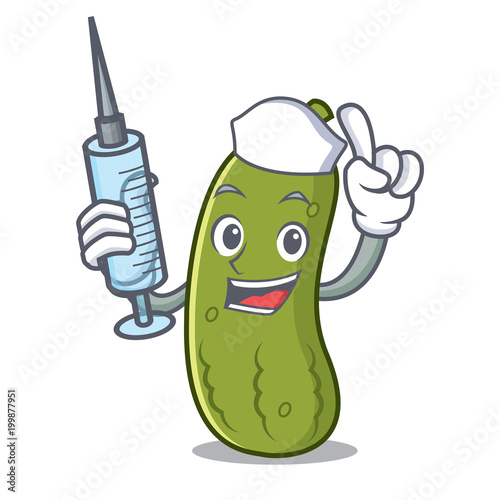 Nurse pickle character cartoon style
