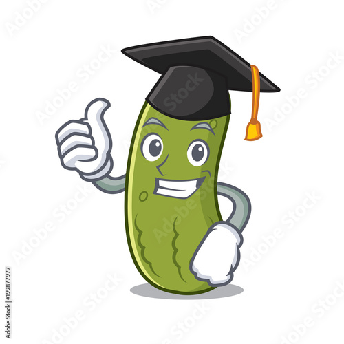 Graduation pickle character cartoon style