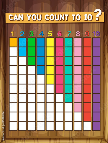 Counting number one to ten on bars