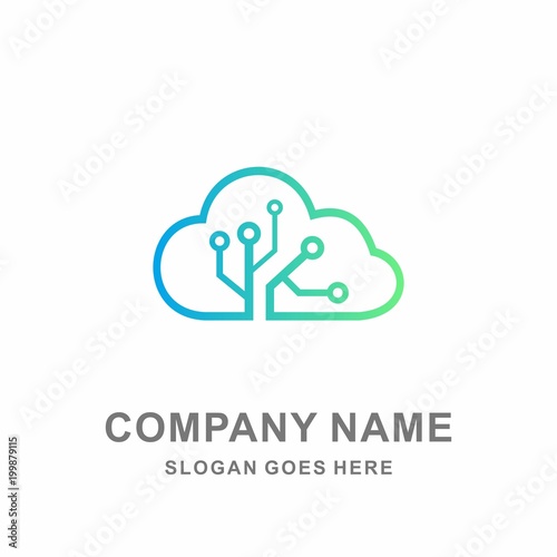 Logo Transfer Cloud Internet Networking Digital Link Connection Technology Computer Business Company Stock Vector Design Template